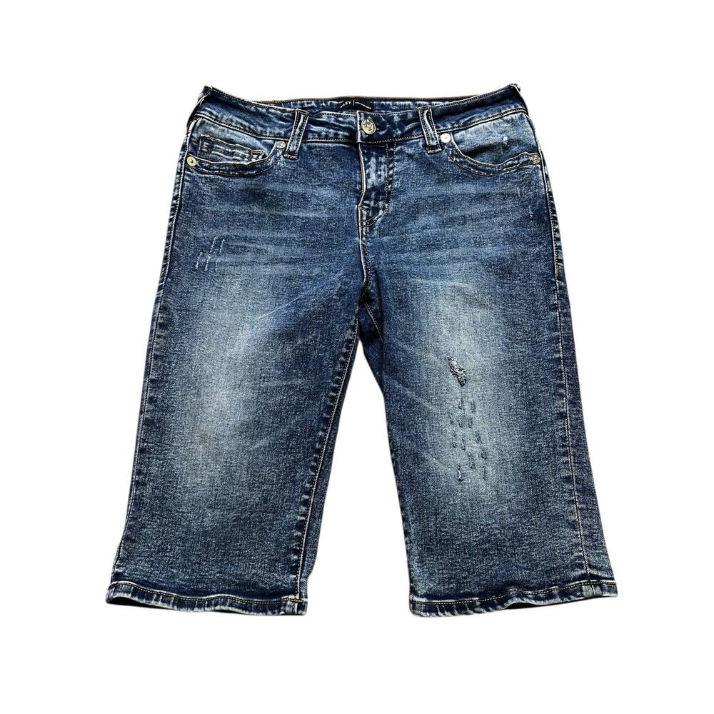 True Religion Riley Knee Length Denim Jean Shorts unisex Size 31 Y2K Boho casual